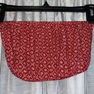 Red/white cropped tube top